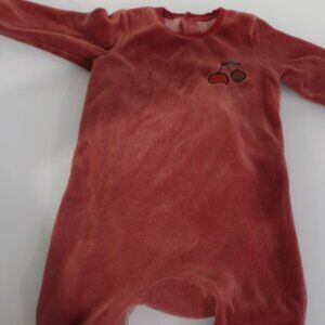 Gold Tulip baby girl velour footie